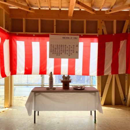豊中市の平屋建て注文住宅で上棟式が行われました！